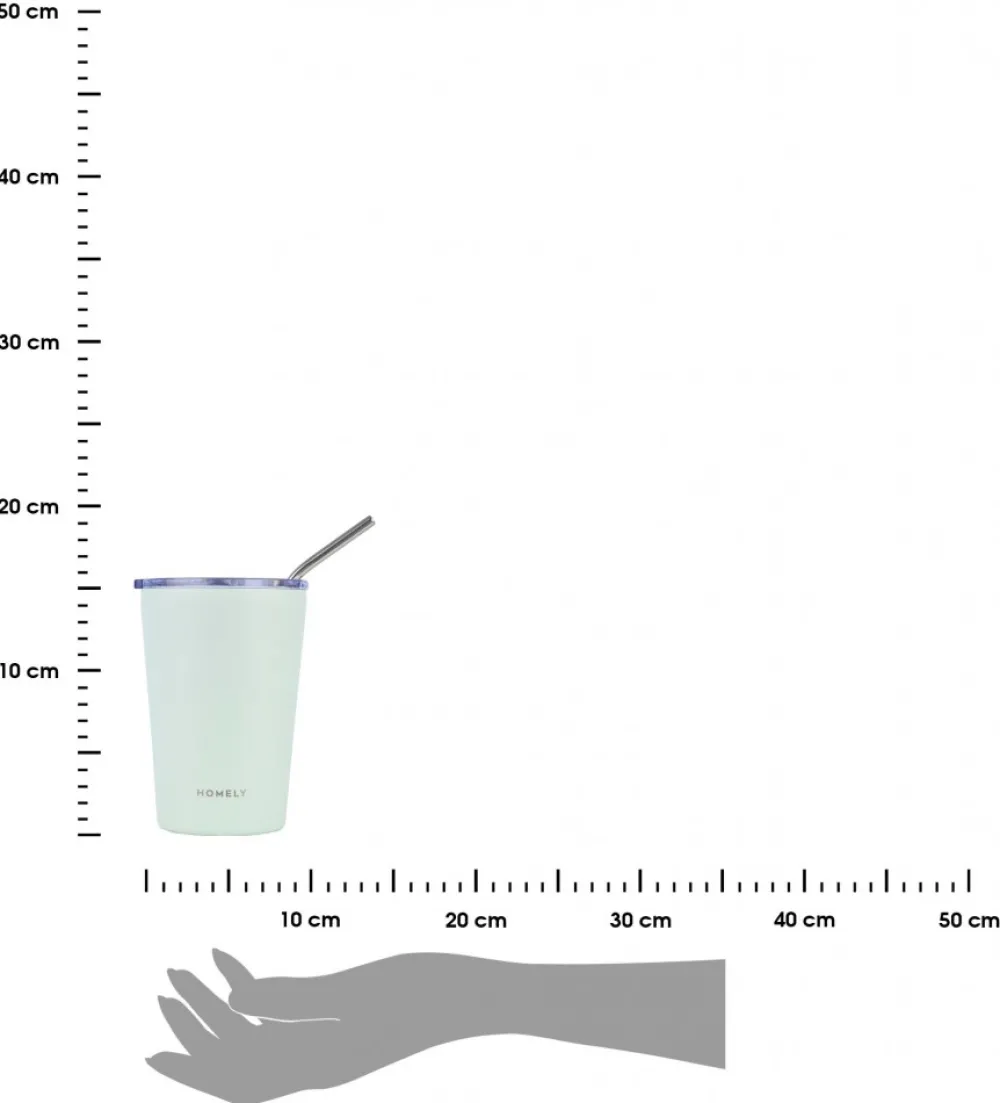 Kubek termiczny ze słomką 400 ml Seafoam * Estia Sale