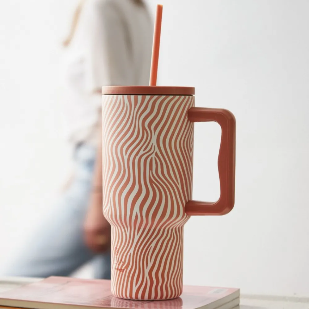 Kubek termiczny ze słomką 900 ml Soft Ripple * Estia New