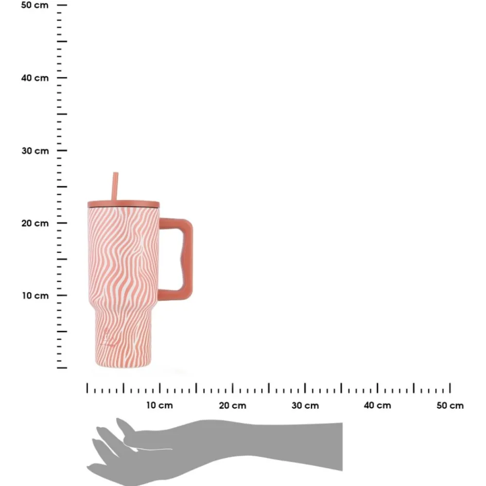 Kubek termiczny ze słomką 900 ml Soft Ripple * Estia New