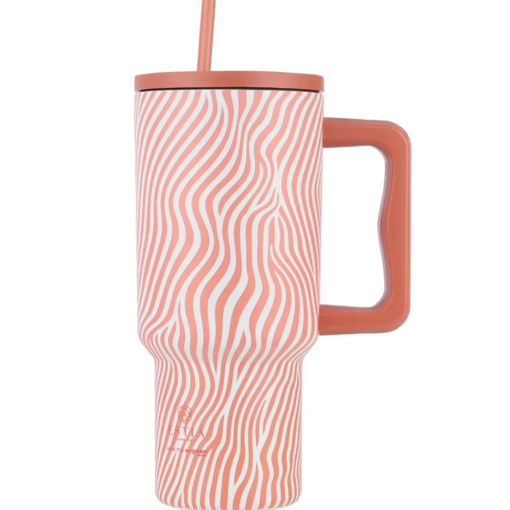 Kubek termiczny ze słomką 900 ml Soft Ripple * Estia New