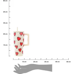 Kubek termiczny ze słomką 900 ml Tender Lace * Estia