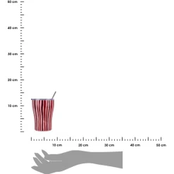 Kubek termiczny ze słomką 350 ml Viva Stripe * Estia Sale