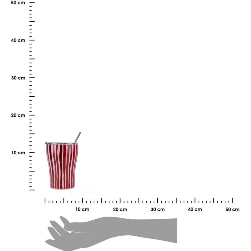 Kubek termiczny ze słomką 350 ml Viva Stripe * Estia Sale
