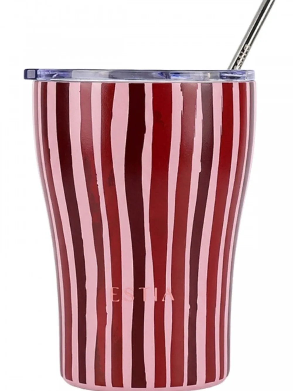 Kubek termiczny ze słomką 350 ml Viva Stripe * Estia Sale