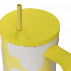 Kubek termiczny ze słomką 900 ml Yellow Daisy * Estia Clearance