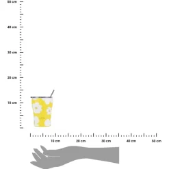 Kubek termiczny ze słomką 350 ml Yellow Daisy * Estia Online