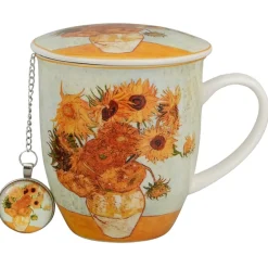 Kubek z zaparzaczem i zawieszka SUNFLOWERS Van Gogh 400 ml * Duo