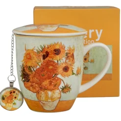 Kubek z zaparzaczem i zawieszka SUNFLOWERS Van Gogh 400 ml * Duo