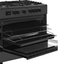 Kuchnia gazowo-elektryczna KWGE-K90A Cheff Modern Black czarna * Ravanson Sale