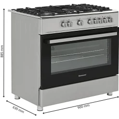 Kuchnia gazowo-elektryczna KWGE-K90A Cheff inox * Ravanson Online