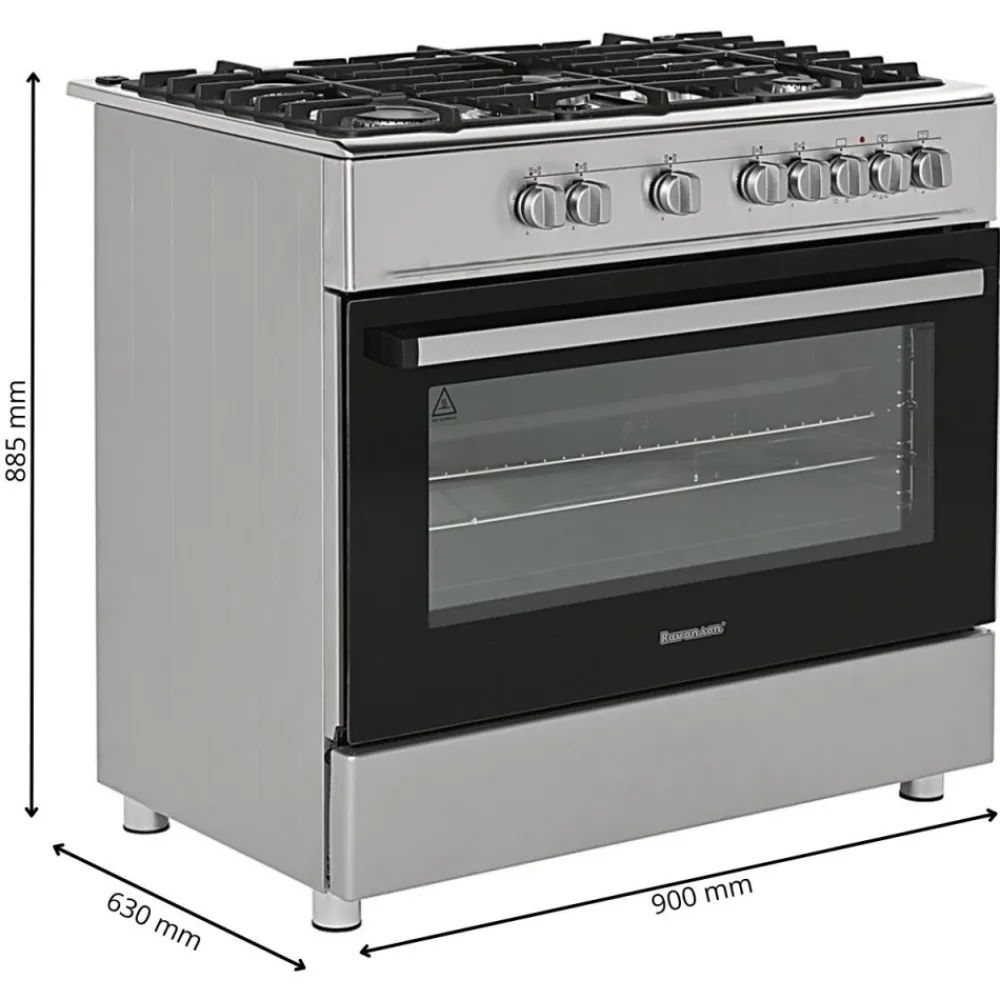 Kuchnia gazowo-elektryczna KWGE-K90A Cheff inox * Ravanson Online