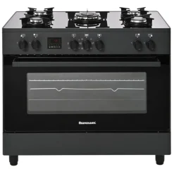 Kuchnia gazowo-elektryczna KWGE-K90 GLASS black * Ravanson Clearance