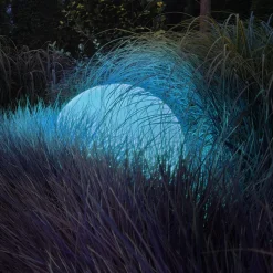 Kula Ogrodowa GLOBO biała 30 cm z żarówką RGB A60 10W i pilotem