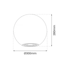 Kula Ogrodowa GLOBO biała 30 cm z żarówką RGB A60 10W i pilotem