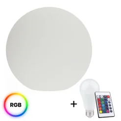Kula Ogrodowa GLOBO biała 40 cm z żarówką RGB A60 10W i pilotem * Eko-light Online