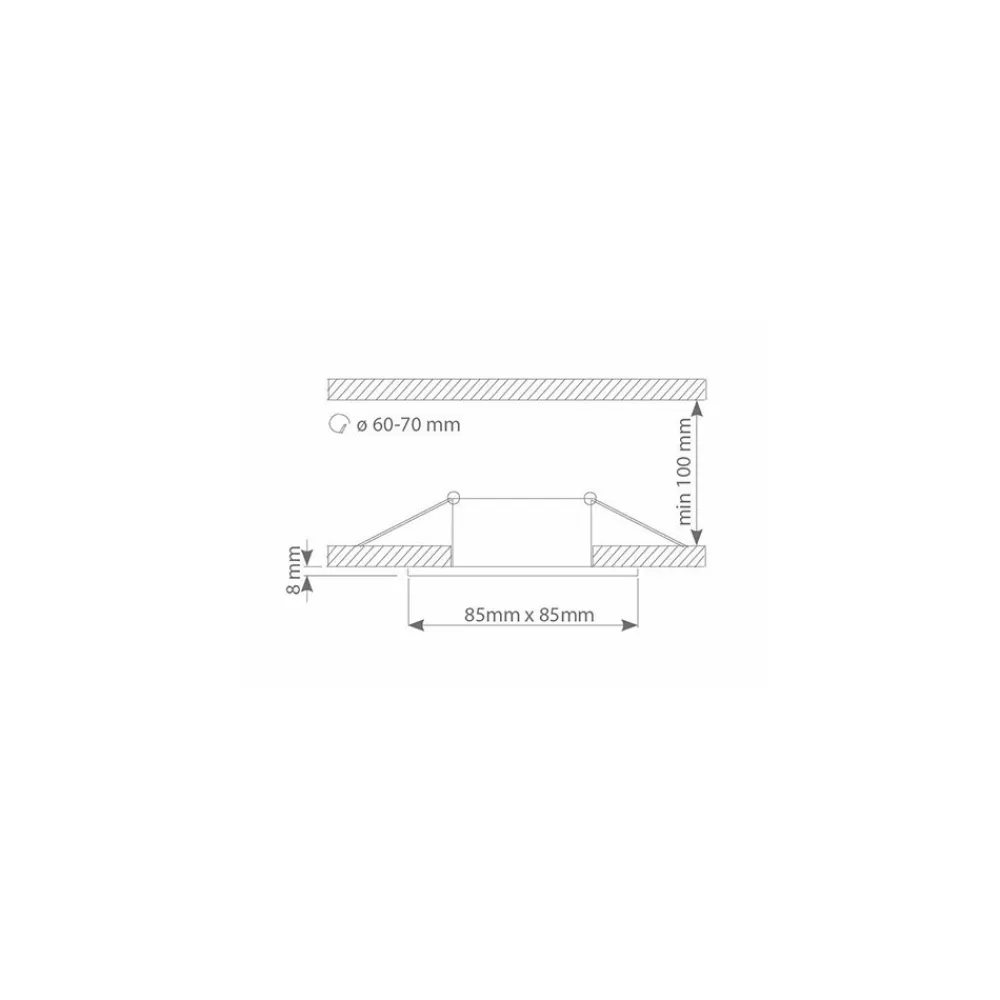 Kwadratowe Oczko Sufitowe Podtynkowe Białe 1xGU10 8,5cm IP44 Bez Oprawki * Eko-light Clearance