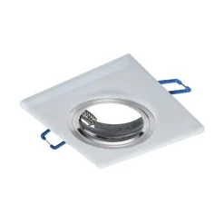 Kwadratowe Oczko Sufitowe Podtynkowe Białe Szklane 1xGU10 9cm Bez Oprawki * Eko-light Clearance