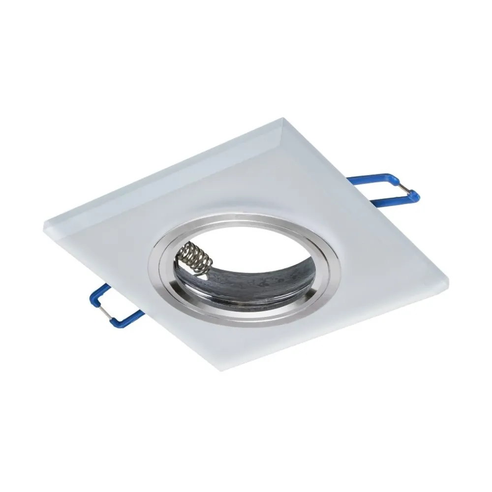 Kwadratowe Oczko Sufitowe Podtynkowe Białe Szklane 1xGU10 9cm Bez Oprawki * Eko-light Clearance