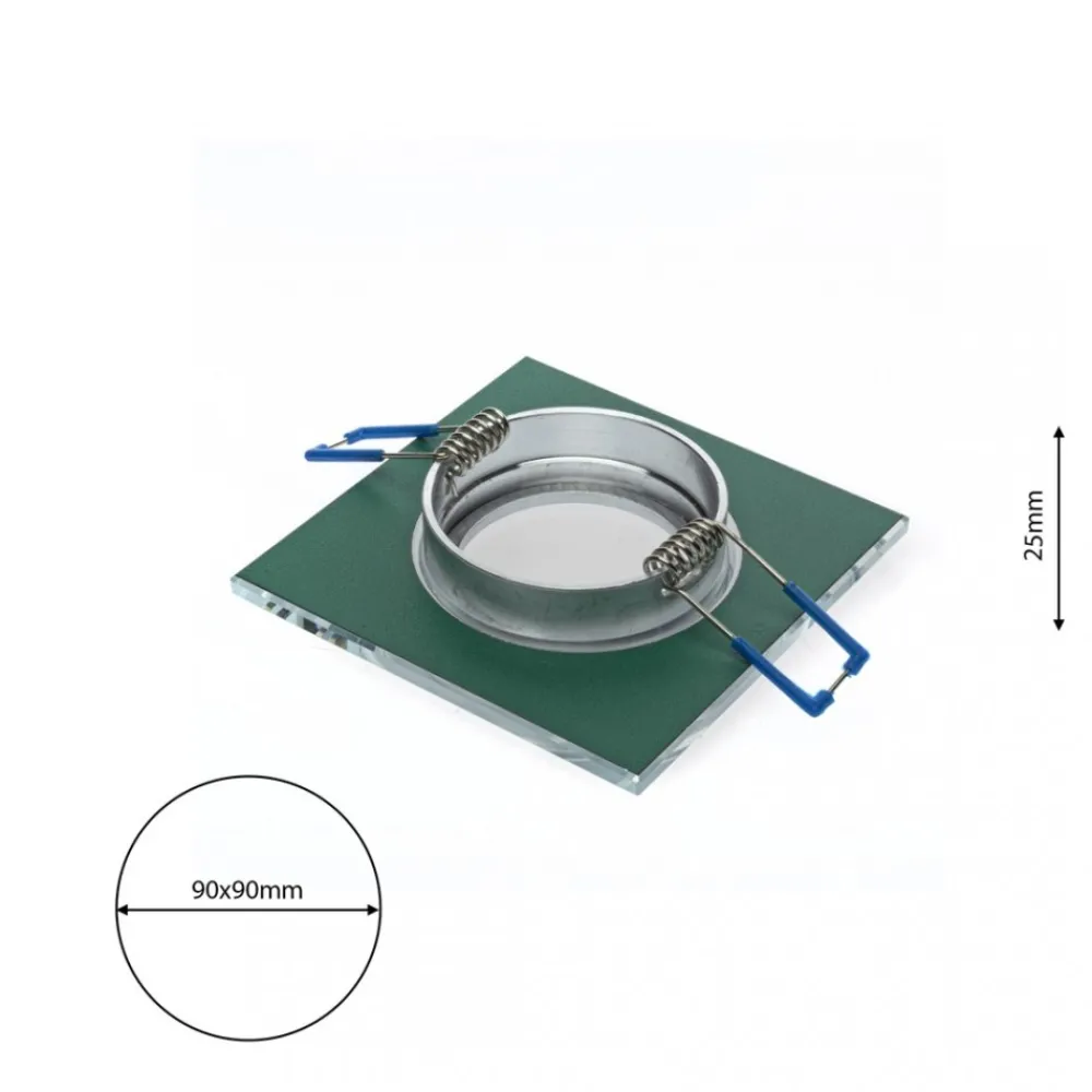 Kwadratowe Oczko Sufitowe Podtynkowe Białe Szklane 1xGU10 9cm Bez Oprawki * Eko-light Clearance