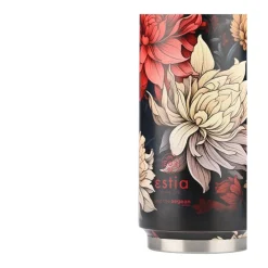Kwiatowy kubek termiczny ze słomką 500 ml Midnight Blossom * Estia Hot