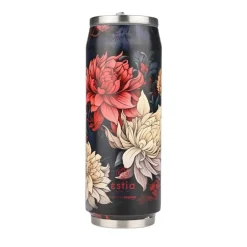 Kwiatowy kubek termiczny ze słomką 500 ml Midnight Blossom * Estia Hot