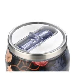 Kwiatowy kubek termiczny ze słomką 500 ml Midnight Blossom * Estia Hot