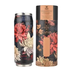 Kwiatowy kubek termiczny ze słomką 500 ml Midnight Blossom * Estia Hot