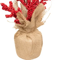 Kwiaty w doniczce czerwone 38cm juta * Atmosphera Clearance