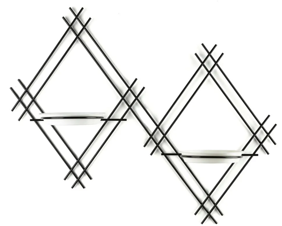 Kwietnik ścienny metalowy podwójny LOFT 41 cm