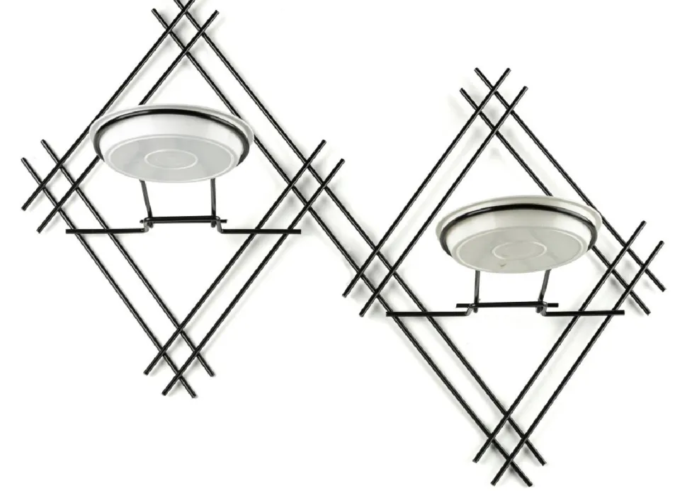 Kwietnik ścienny metalowy podwójny LOFT 41 cm