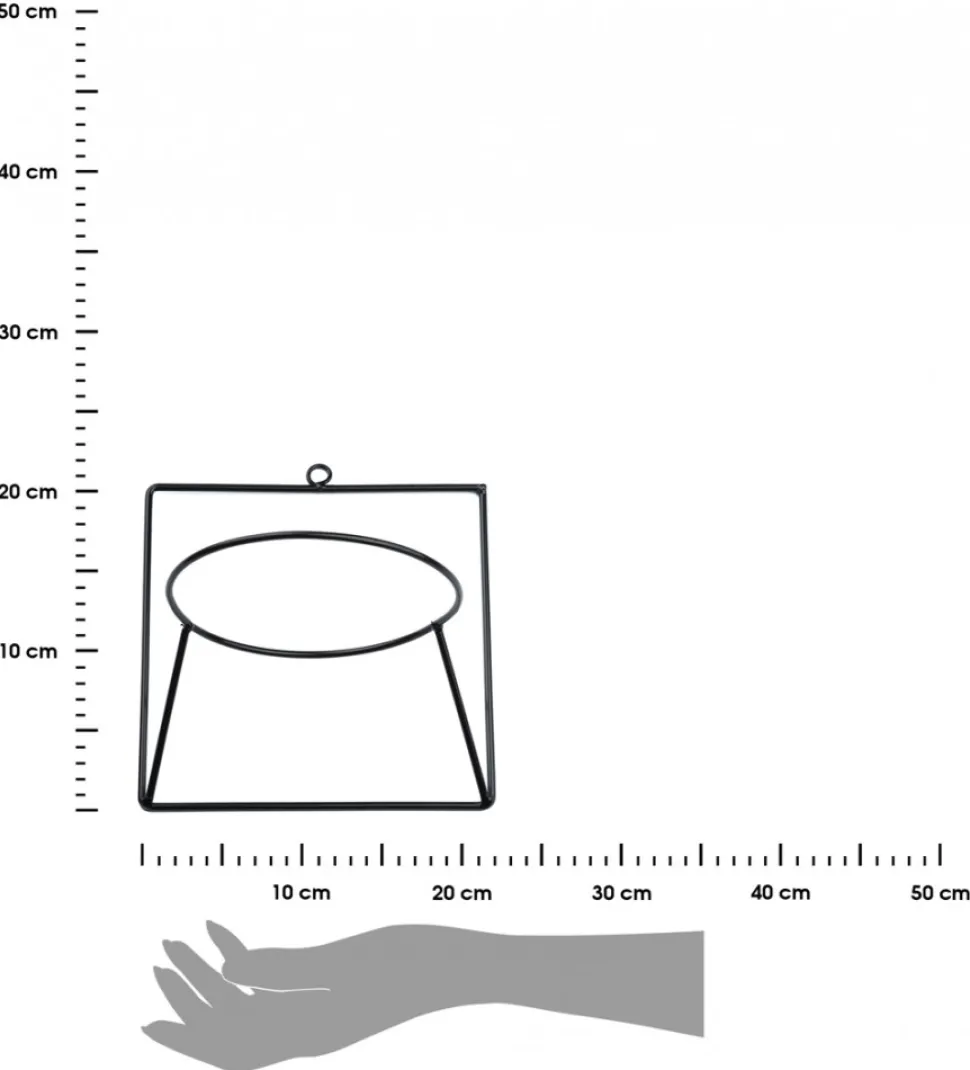Kwietnik ścienny metalowy LOFT czarny 22 cm