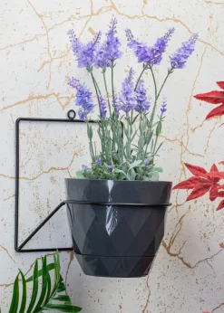 Kwietnik ścienny metalowy LOFT czarny 22 cm