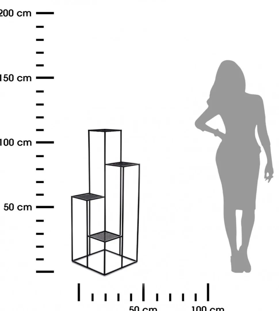 Kwietnik KASKADA czarny 110 cm siatka metalowy LOFT