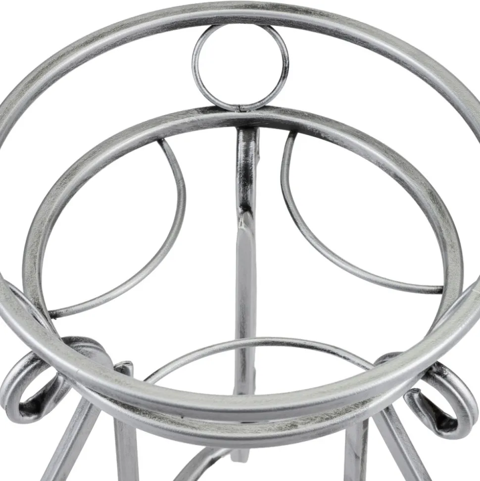 Kwietnik metalowy 37 cm srebrny