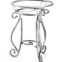 Kwietnik metalowy 37 cm srebrny