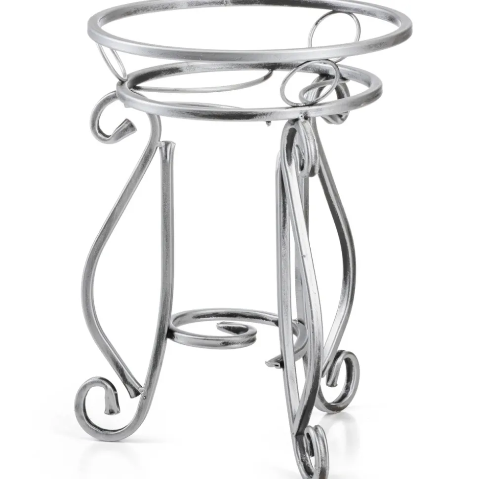 Kwietnik metalowy 37 cm srebrny