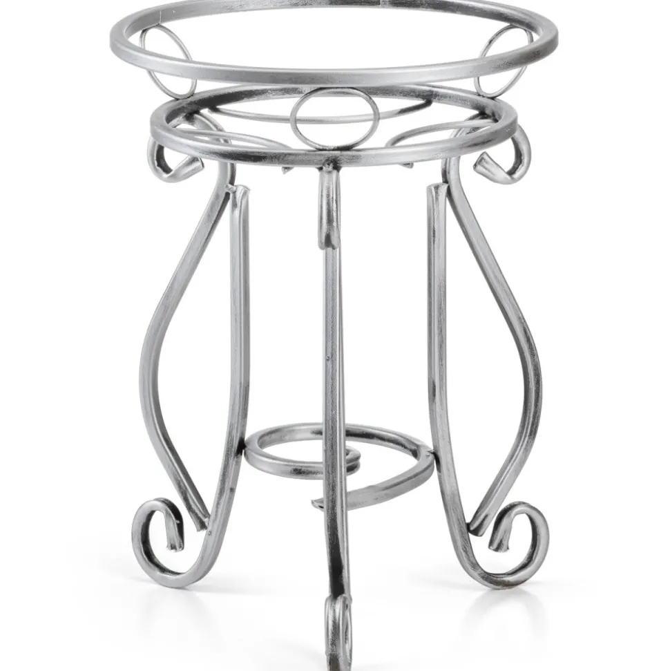 Kwietnik metalowy 37 cm srebrny