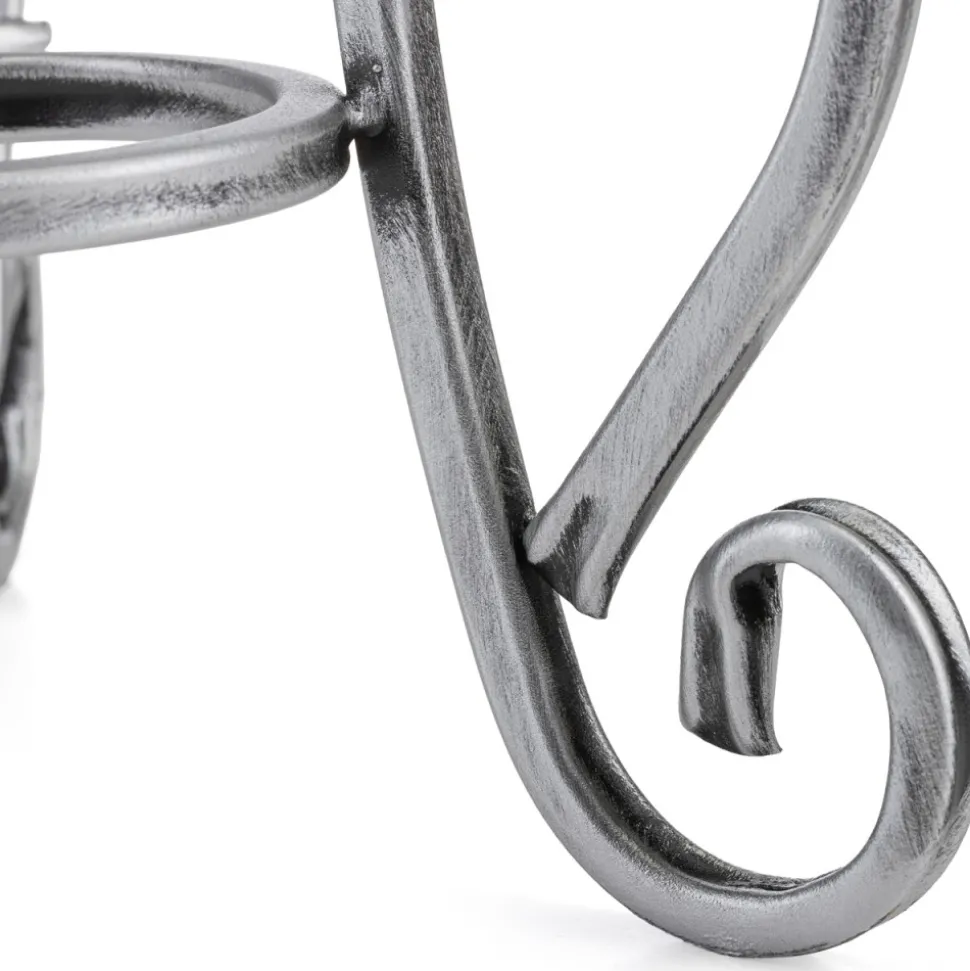 Kwietnik metalowy 37 cm srebrny