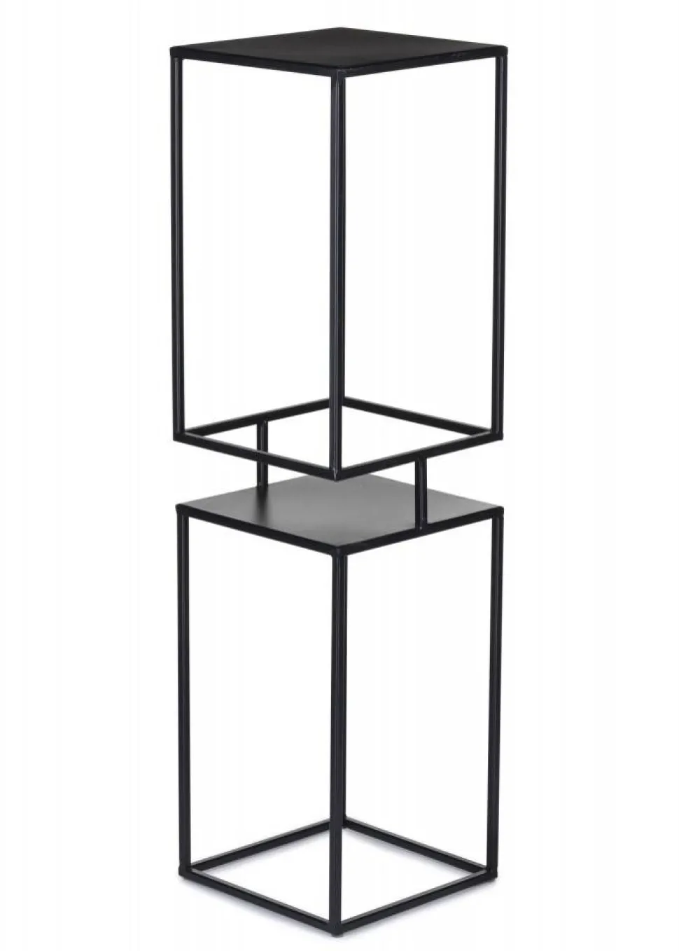 Kwietnik metalowy czarny 2 poziomy 87 cm industrialny