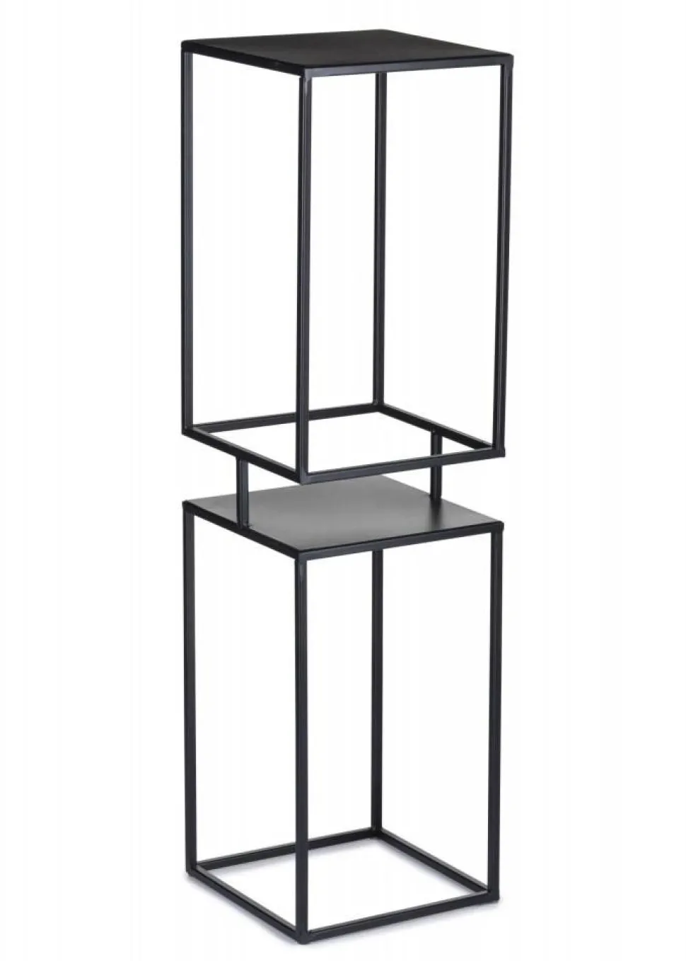 Kwietnik metalowy czarny 2 poziomy 87 cm industrialny