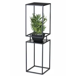 Kwietnik metalowy czarny 2 poziomy 87 cm industrialny