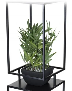 Kwietnik metalowy czarny 2 poziomy 87 cm industrialny