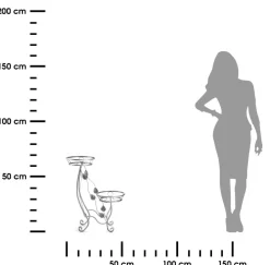 Kwietnik na dwie donice Julyan srebrny 70 cm