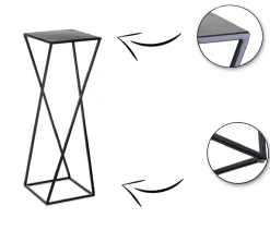 Kwietnik na rośliny stojący 70 cm czarny LOFT
