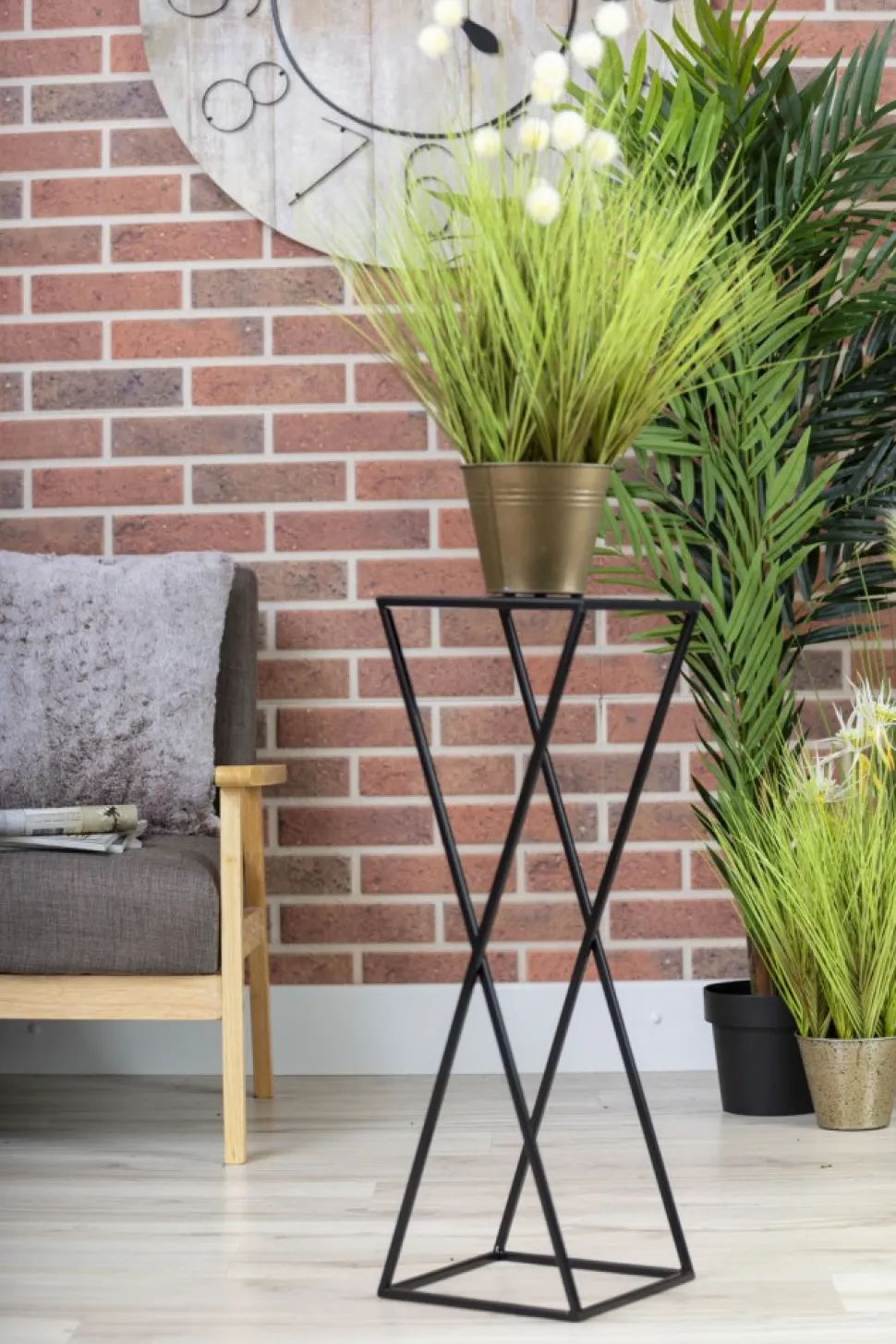Kwietnik na rośliny stojący 70 cm czarny LOFT