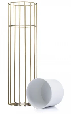 Kwietnik nowoczesny 70 cm złoto biały LOFT