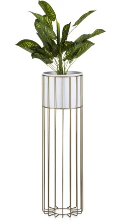 Kwietnik nowoczesny 70 cm złoto biały LOFT