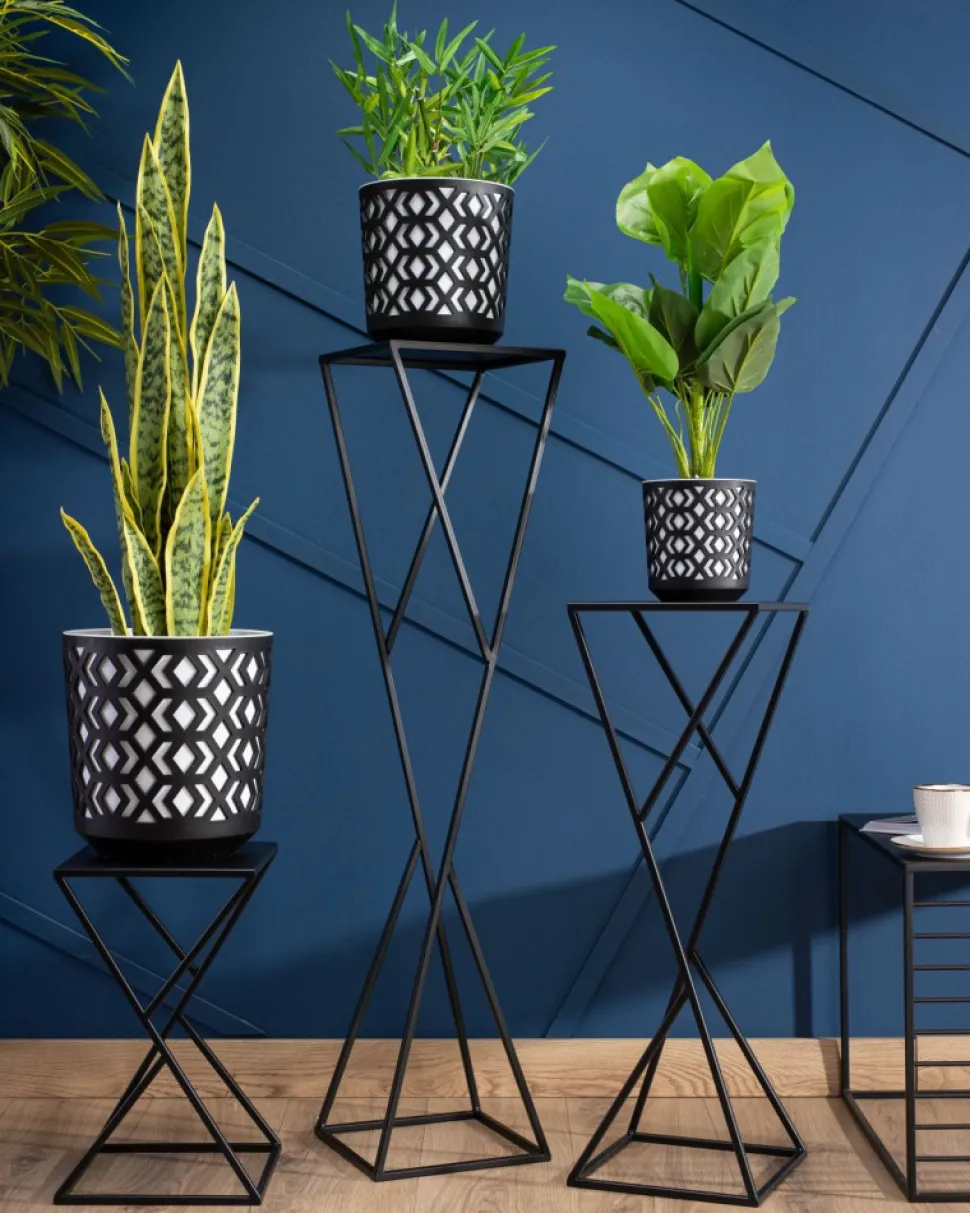 Kwietnik nowoczesny LOFT czarny 40 cm industrialna