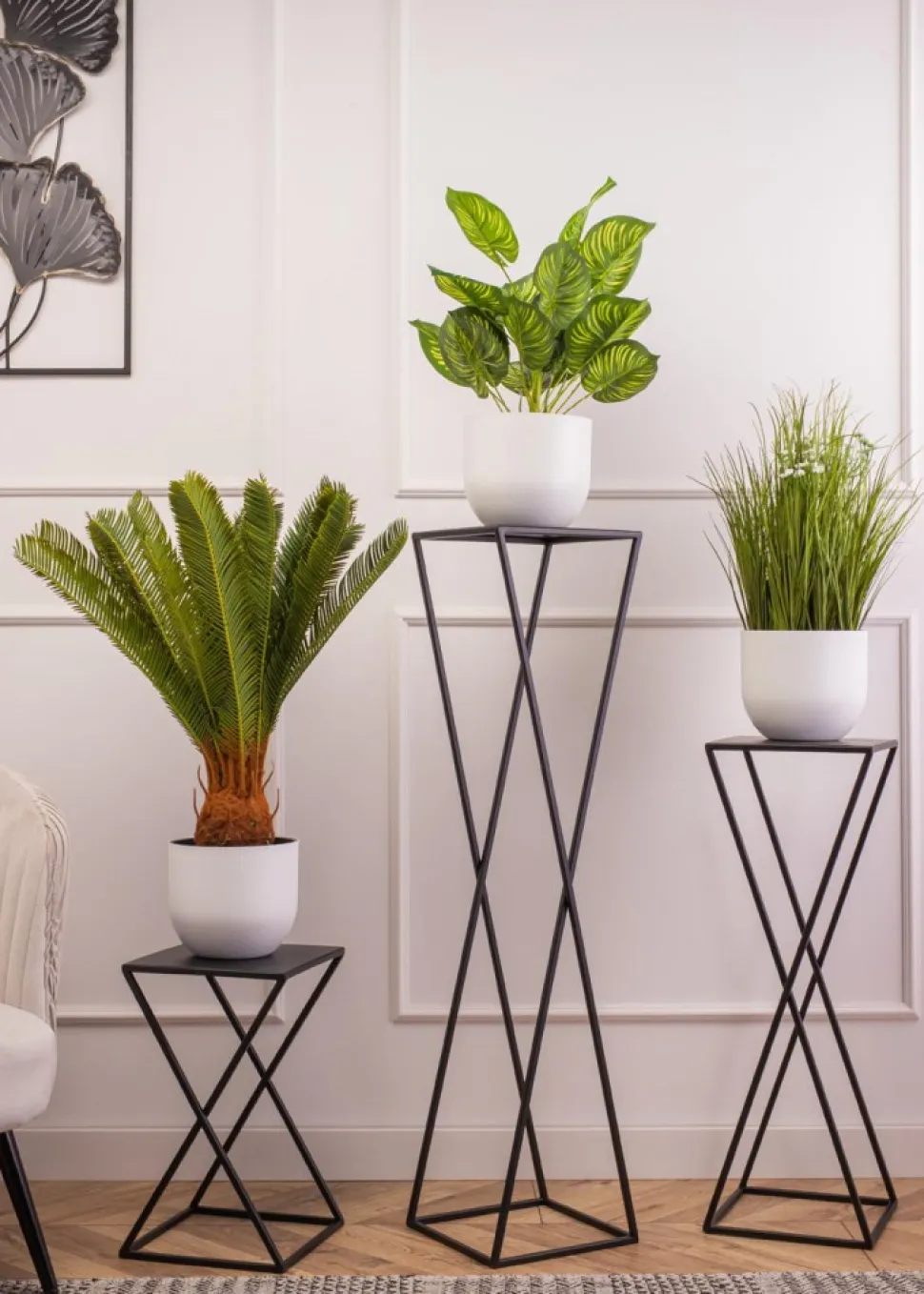 Kwietnik nowoczesny stojący 40 cm czarny LOFT