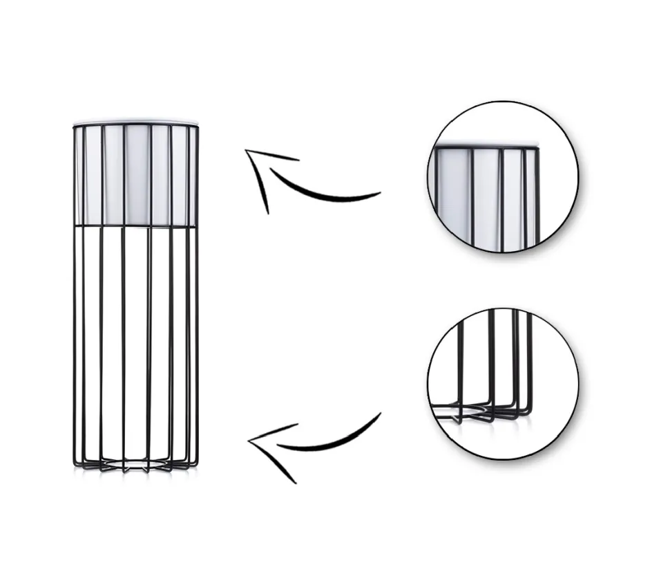 Kwietnik nowoczesny z osłonką 55 cm LOFT metalowy